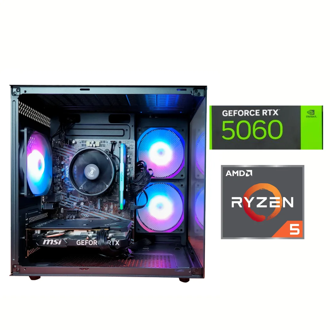 PC Gamer AMD Ryzen 5 5500 | RTX 5060 8GB | 16GB | 500GB SSD | Win11