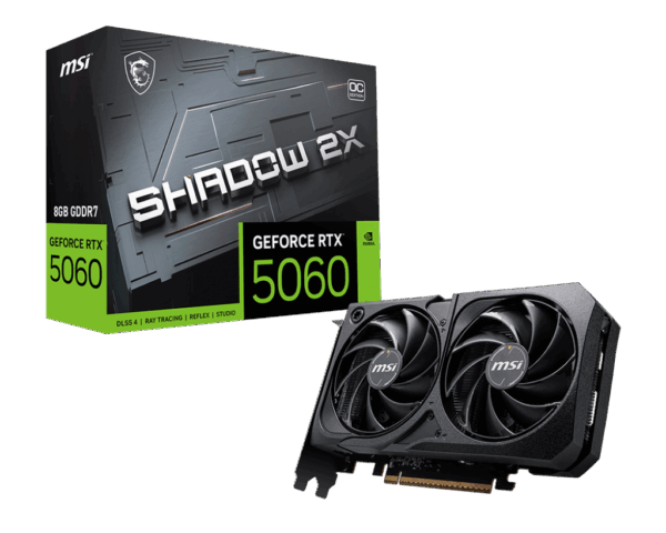 Tarjeta de Video MSI RTX Geforce 5060 8G Shadow 2x OC (G5060-8S2C)