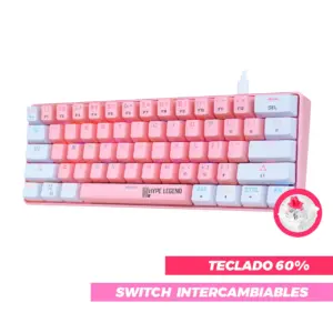 Teclado Mecanico Hype Legend Rebel  PINK | WHITE OUTEMU RED