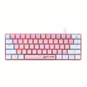 Teclado Mecanico Hype Legend Rebel  WHITE-PINK OUTEMU RED
