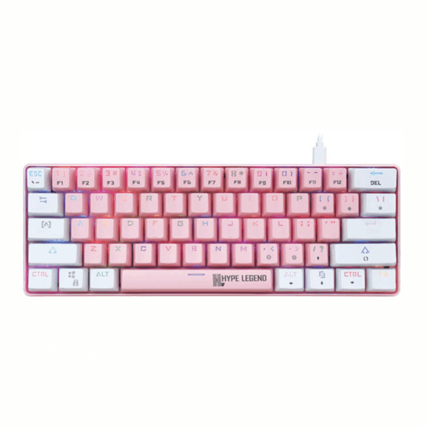 Teclado Mecanico Hype Legend Rebel  WHITE-PINK OUTEMU RED