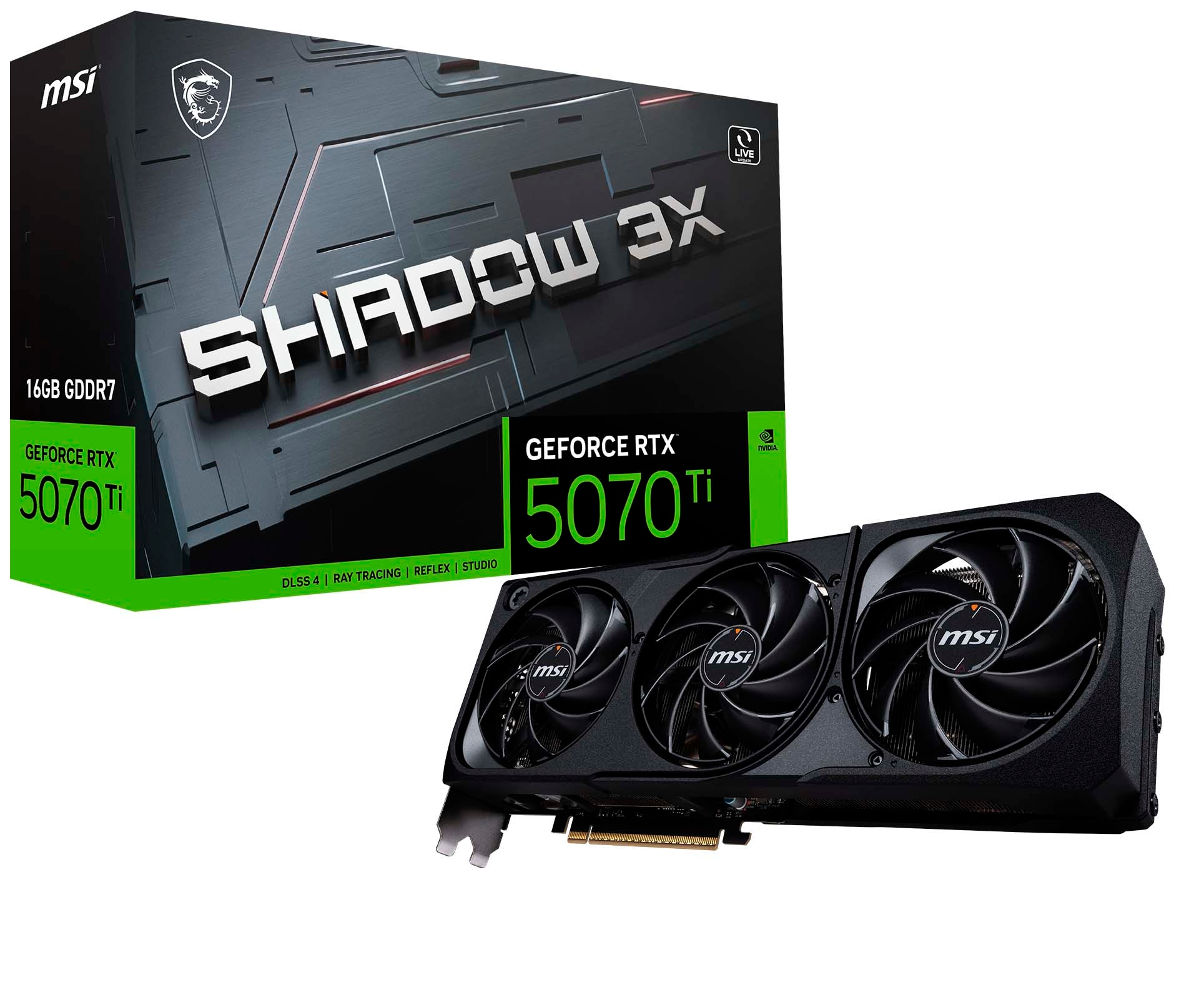 Tarjeta de Video MSI RTX 5070 Ti 16G SHADOW 3X
