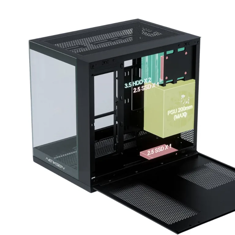 Gabinete NEWGEN COBALT XL Glass ATX BTF Black V2 (3 Fans ARGB) - Imagen 7