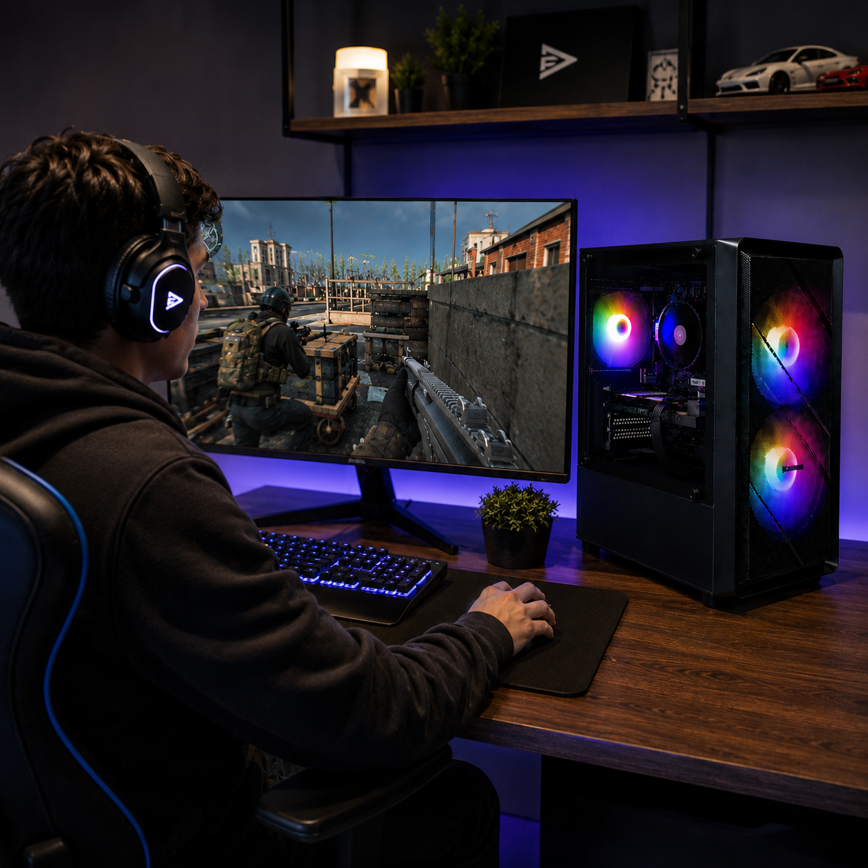 PC Gamer Ryzen 5 5500 | RTX 3050 | 16gb | 500SSD + Monitor 24 IPS KIT TECLADO GAMER - Imagen 4
