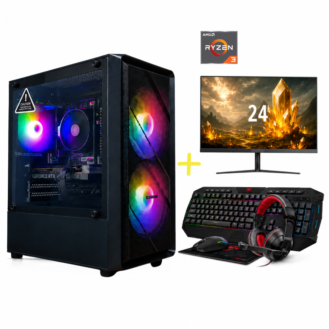 PC Gamer Ryzen 3 3200G | 16gb | 500SSD + Monitor 24 IPS KIT TECLADO GAMER