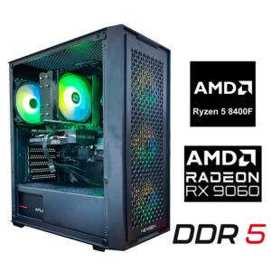 PC Gamer AMD Ryzen 5 8400F | RX 9060XT 8GB | 16GB DDR5 | Win11 | 650W