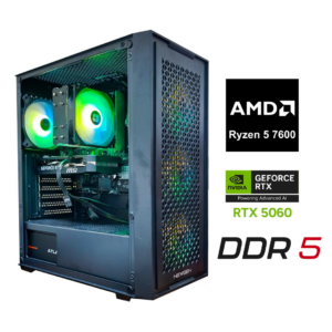 PC Gamer AMD Ryzen 5 7600 RTX 5060 8GB, 16GB DDR5, SSD 500GB, Windows 11