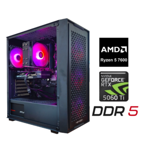 PC Gamer Ryzen 5 7600 RTX 5060 Ti 8GB, 16GB DDR5, SSD 500GB, 700W, Windows 11