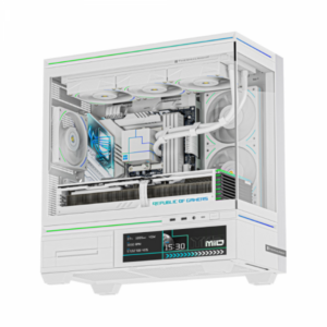 Gabinete Thermalright TL-M10 VISION WHITE MATX (Incluye Pantalla IPS + 4 FANS ARGB)