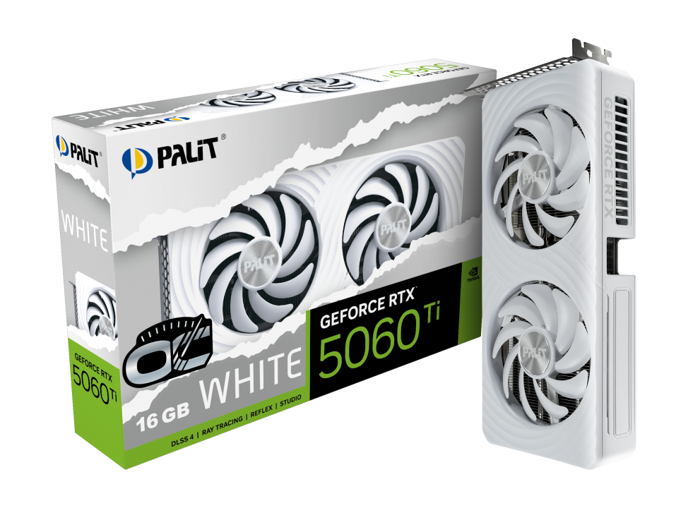 Tarjeta de Video Palit GeForce RTX 5060 Ti White OC 16GB GDDR7