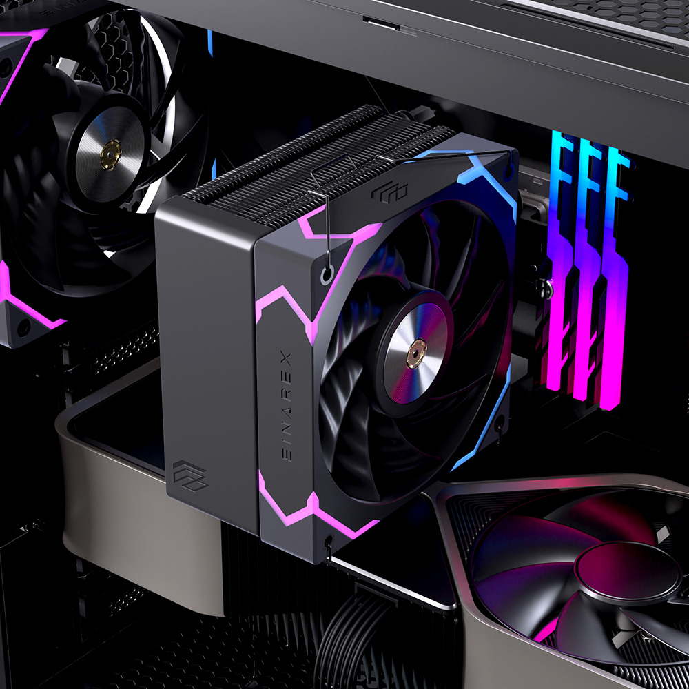 Refrigeración de Aire Einarex Ventus V100 Black ARGB - Imagen 9