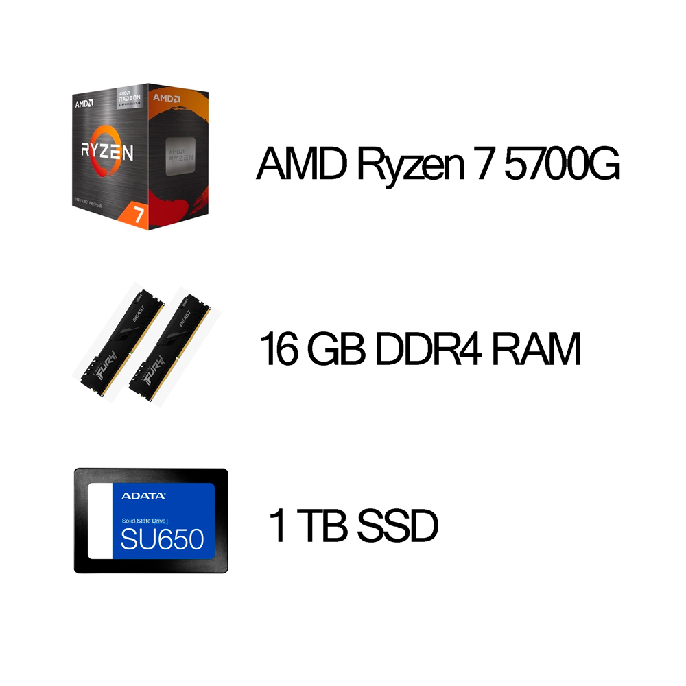 PC Gamer Ryzen 7 5700G | 16gb DDR4 | 1TB SSD + Monitor 24 IPS KIT TECLADO GAMER - Imagen 5