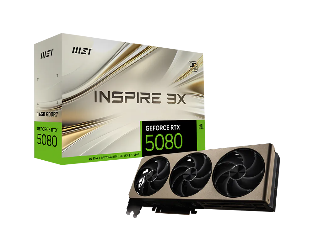 Tarjeta de Video MSI GeForce RTX 5080 16G INSPIRE 3X OC GDDR7