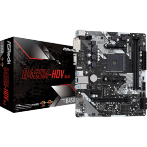 Placa Madre ASRock B450M-HDV R4.0 Micro-ATX Socket AM4 Rendimiento Gamer