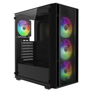 Gabinete Gamdias Aura GC2 Elite ARGB 4 Fan ATX Negro