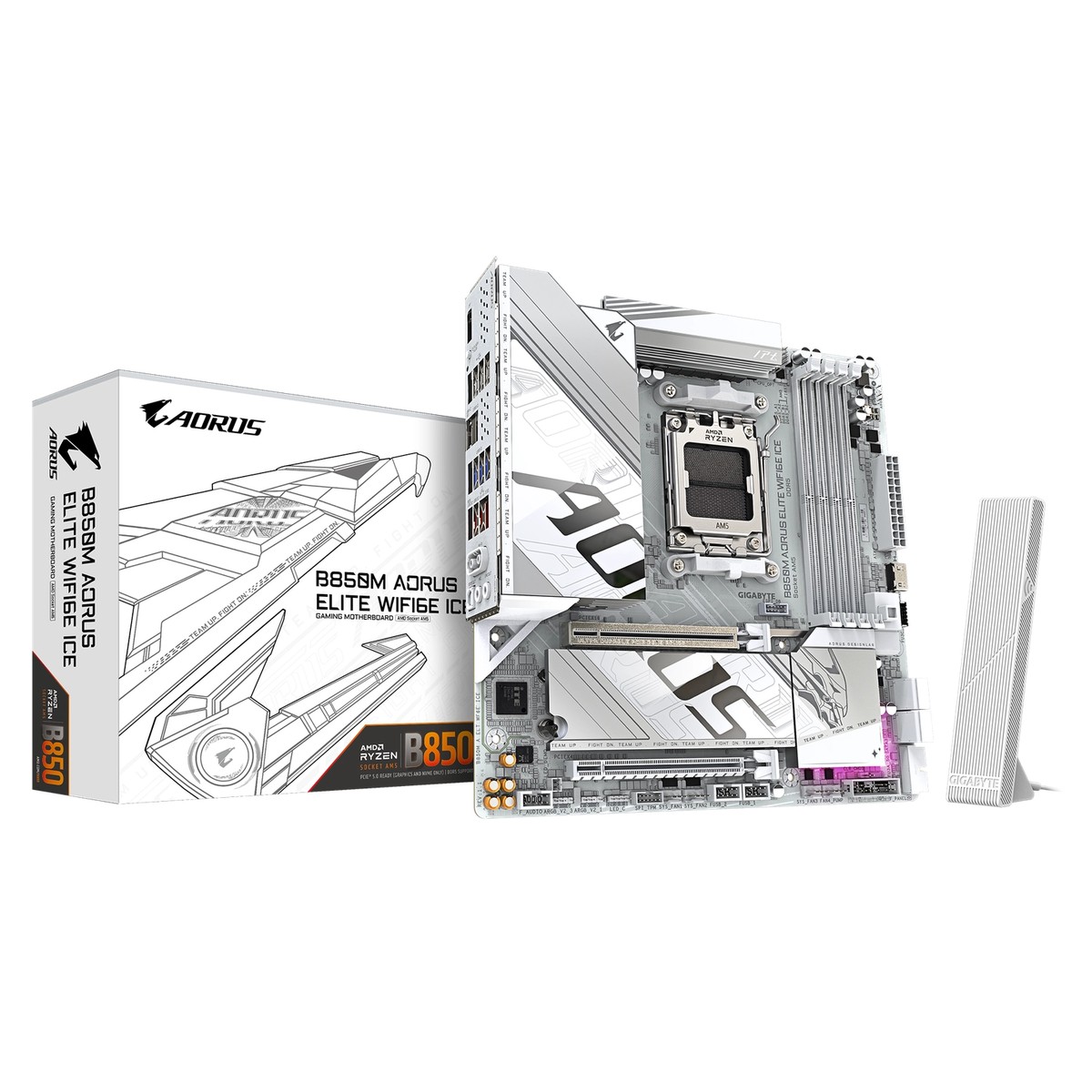 Placa Madre Gigabyte B850M AORUS ELITE WIFI6E ICE AM5 DDR5