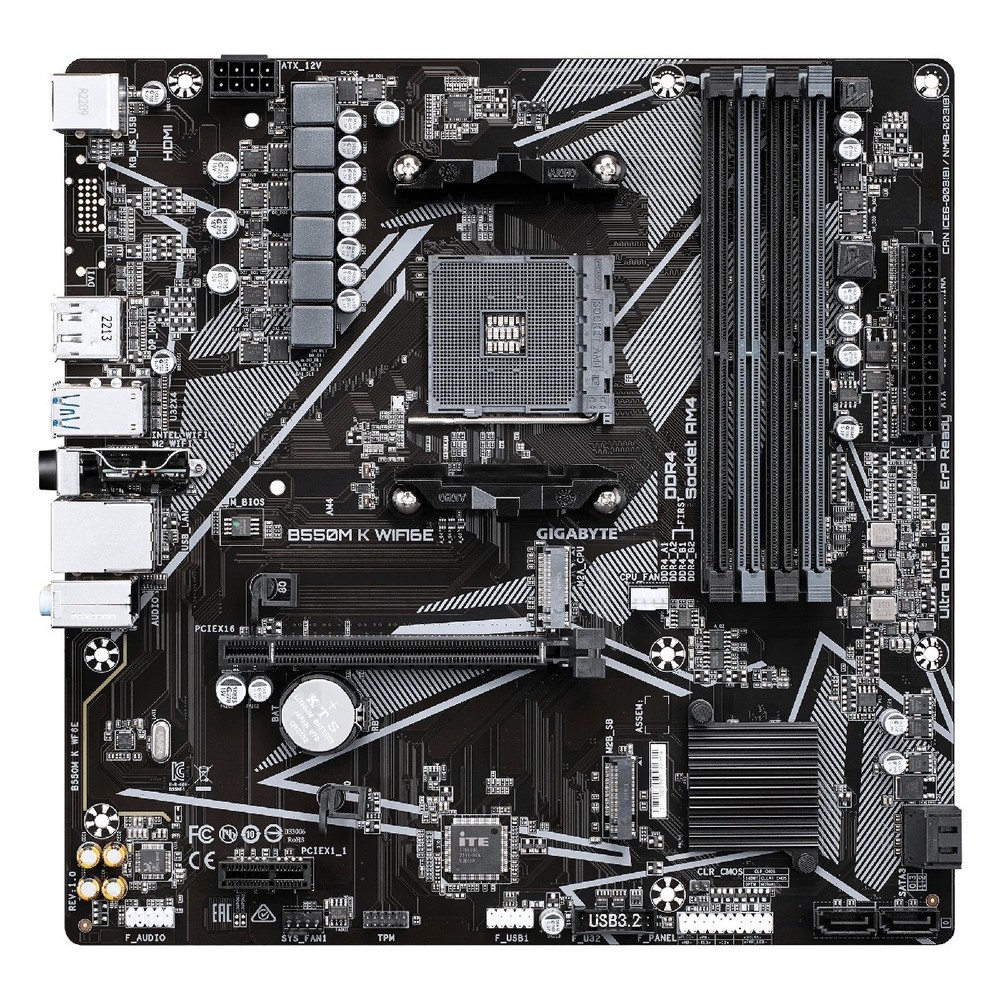 Placa Madre Gigabyte B550M K WF6E AM4 DDR4 Wi-Fi 6E - Imagen 2