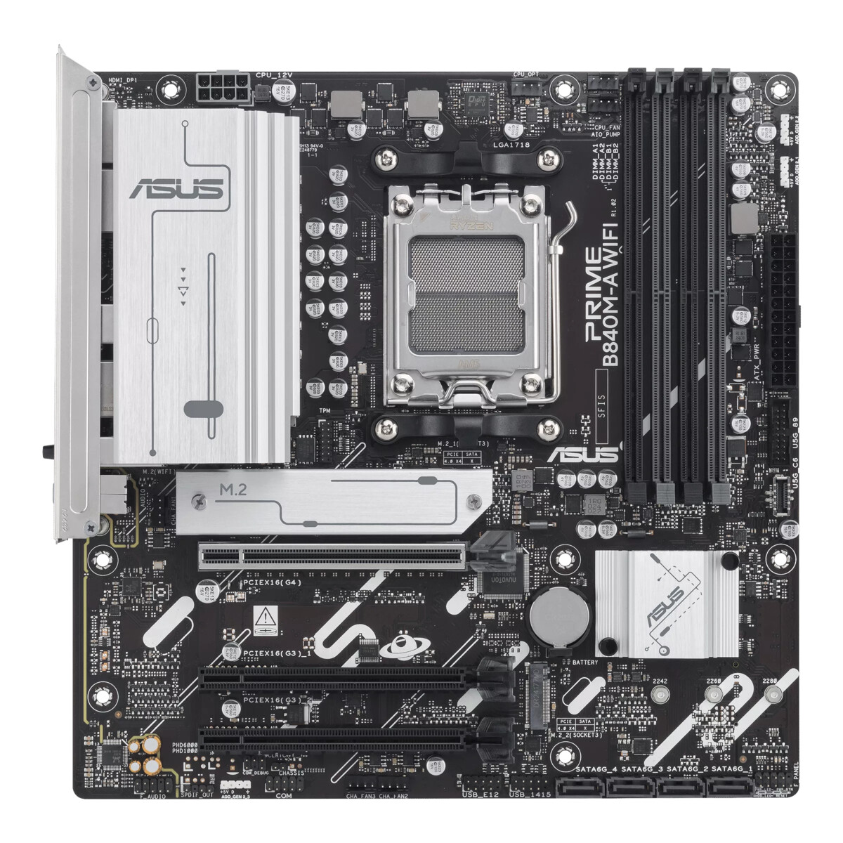 Placa Madre ASUS PRIME B840M-A WIFI Socket AM5 DDR5 - Imagen 2
