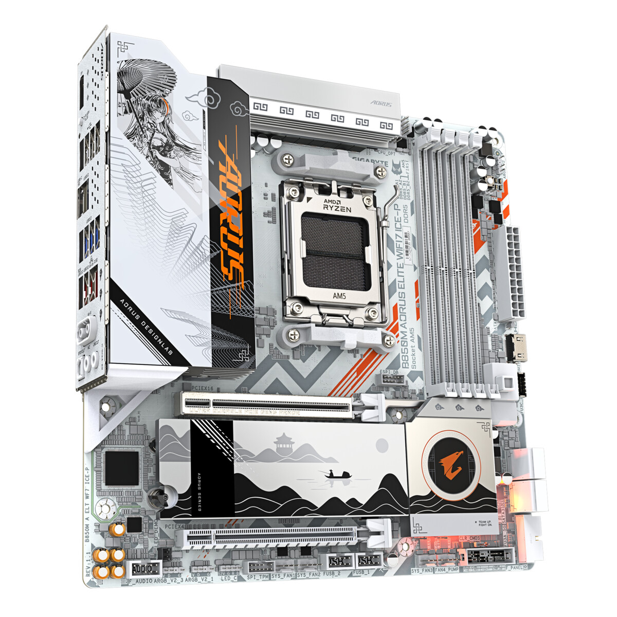 Placa Madre Gigabyte B850M AORUS ELITE WIFI7 ICE AM5 DDR5 - Imagen 2