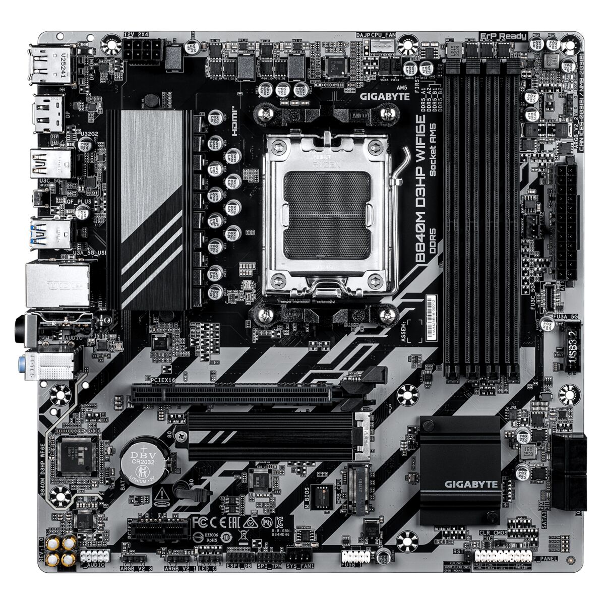 Placa Madre Gigabyte B840M D3HP WIFI6E LGA 1851 DDR5 Micro-ATX - Imagen 2