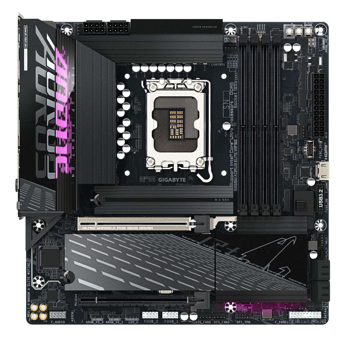 Placa Madre Gigabyte B860M AORUS ELITE WIFI6E DDR5 LGA1851 - Imagen 2
