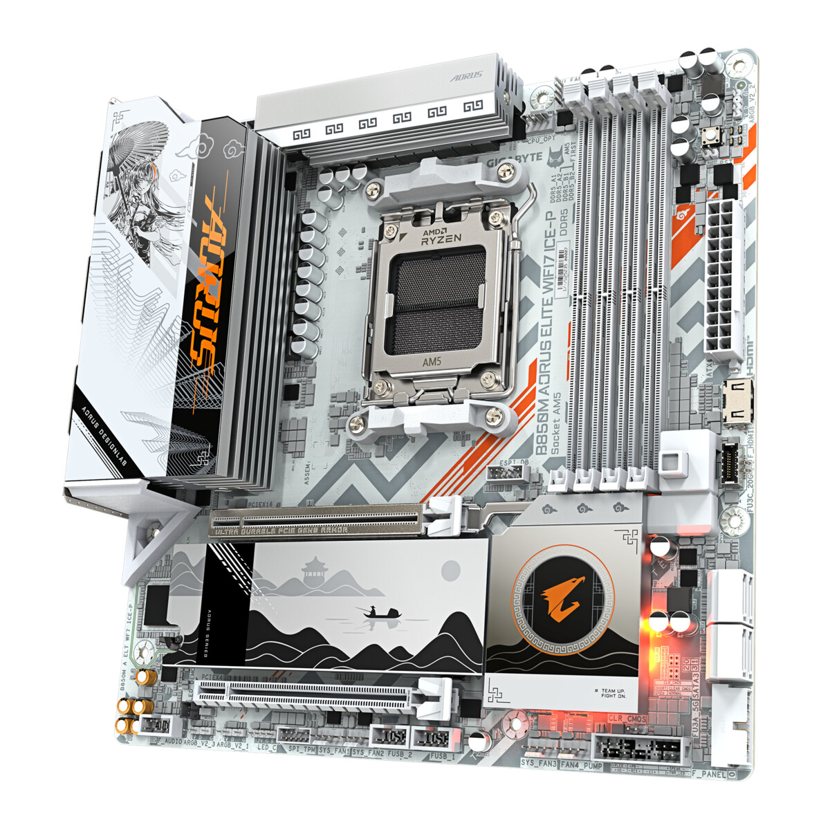 Placa Madre Gigabyte B850M AORUS ELITE WIFI7 ICE AM5 DDR5 - Imagen 3