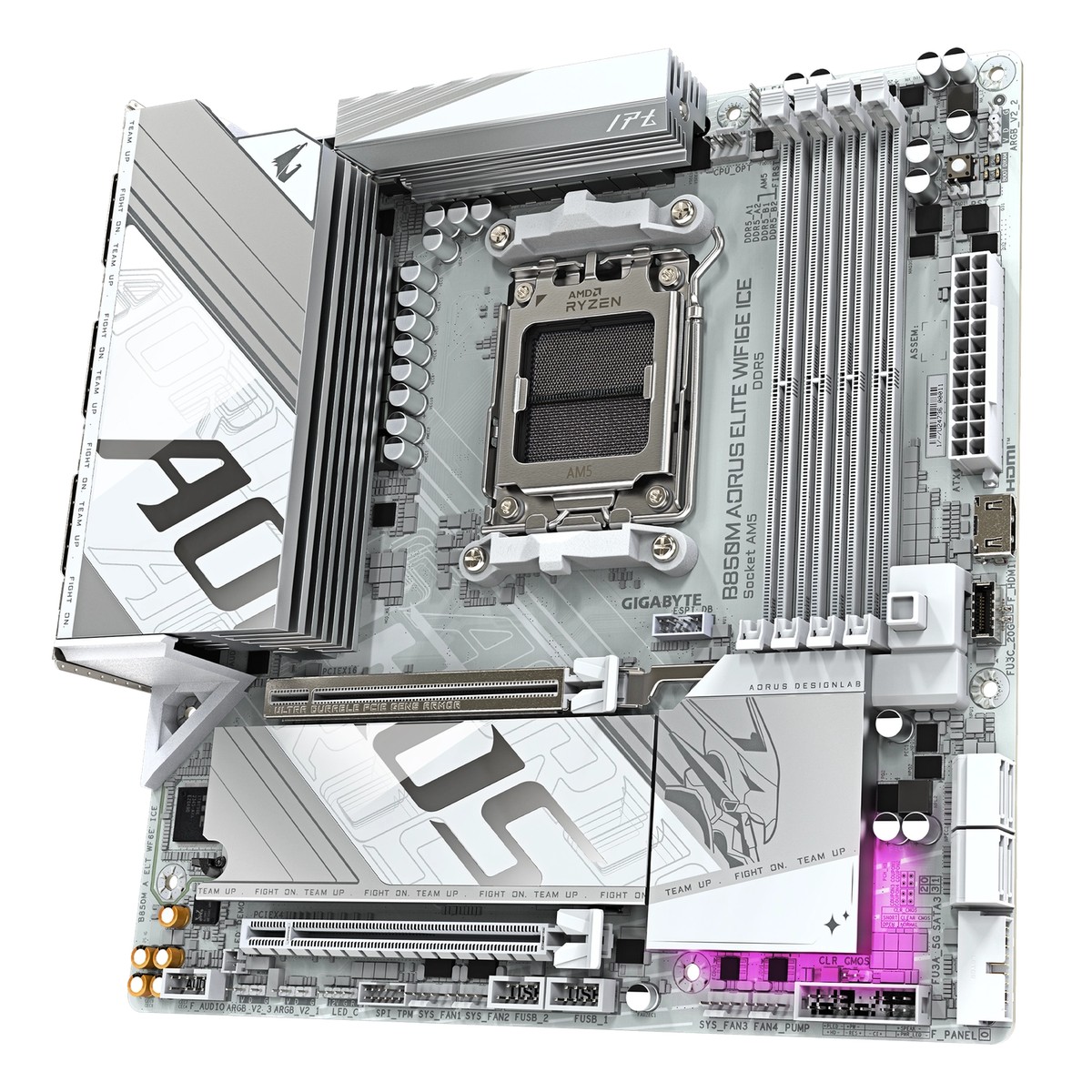 Placa Madre Gigabyte B850M AORUS ELITE WIFI6E ICE AM5 DDR5 - Imagen 4