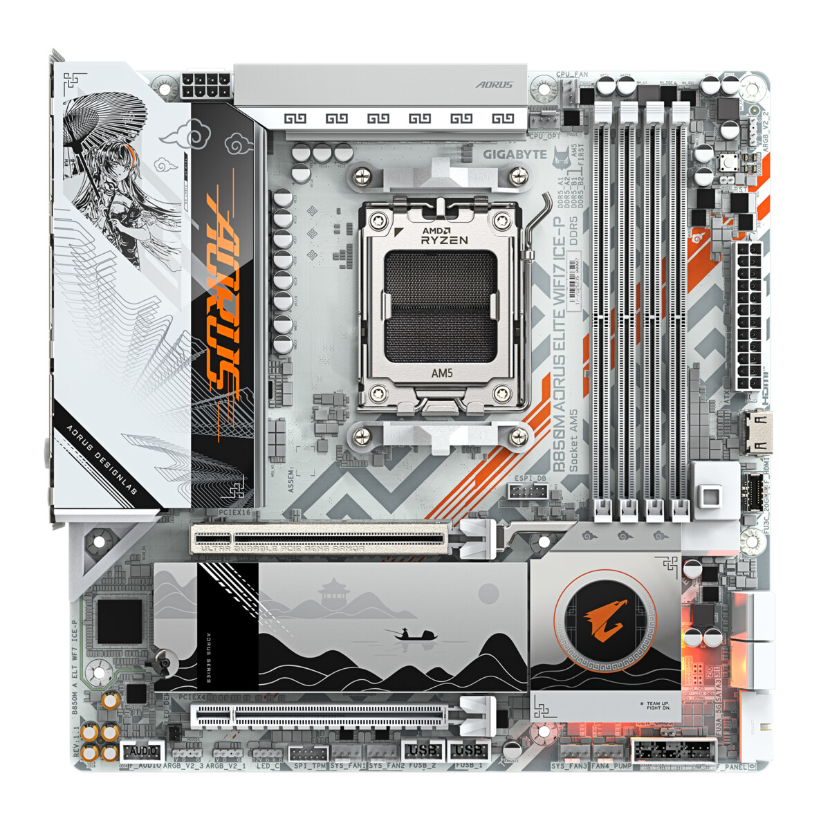 Placa Madre Gigabyte B850M AORUS ELITE WIFI7 ICE AM5 DDR5 - Imagen 4