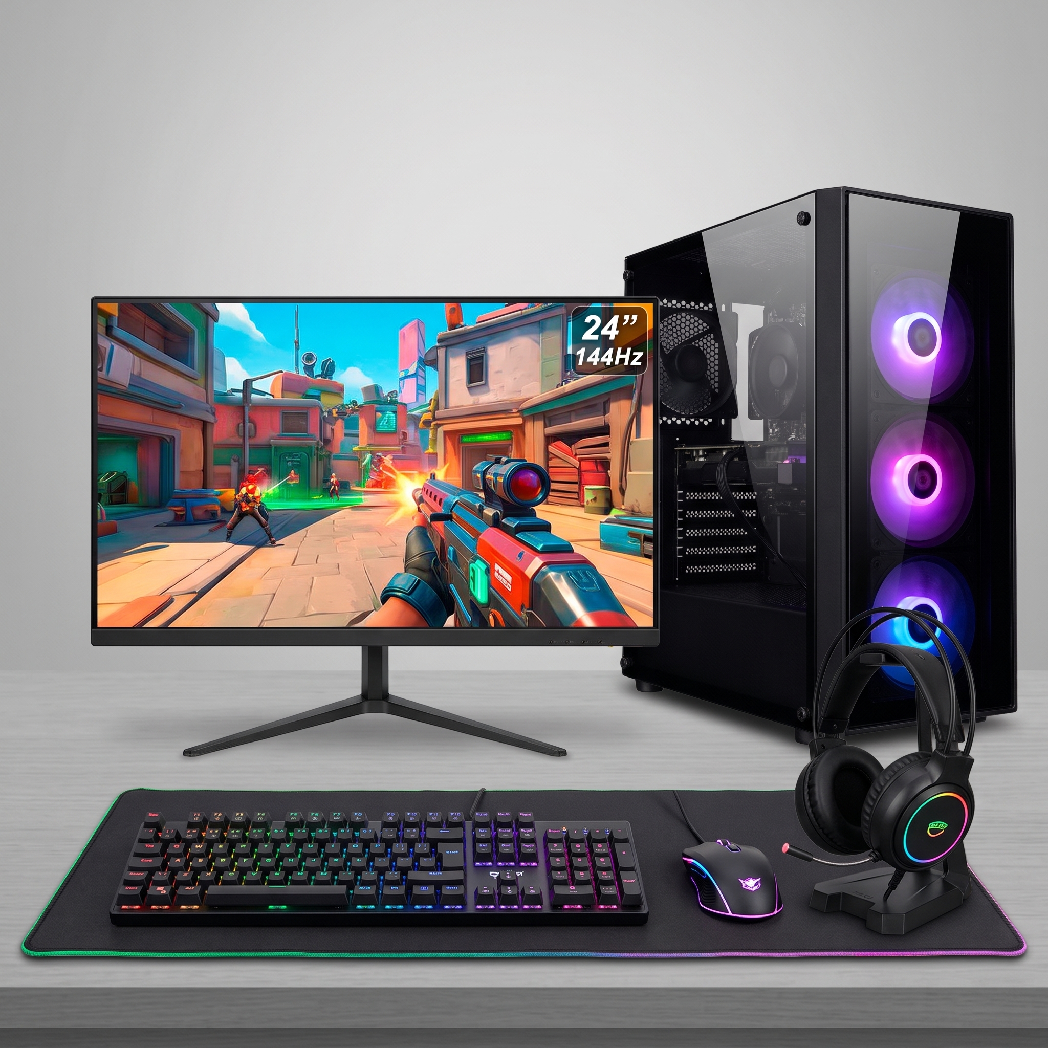 PC Gamer Starter AMD Ryzen 5 8600G Radeon 760M 16GB DDR5 SSD 480GB Kit Monitor y Periféricos - Imagen 2