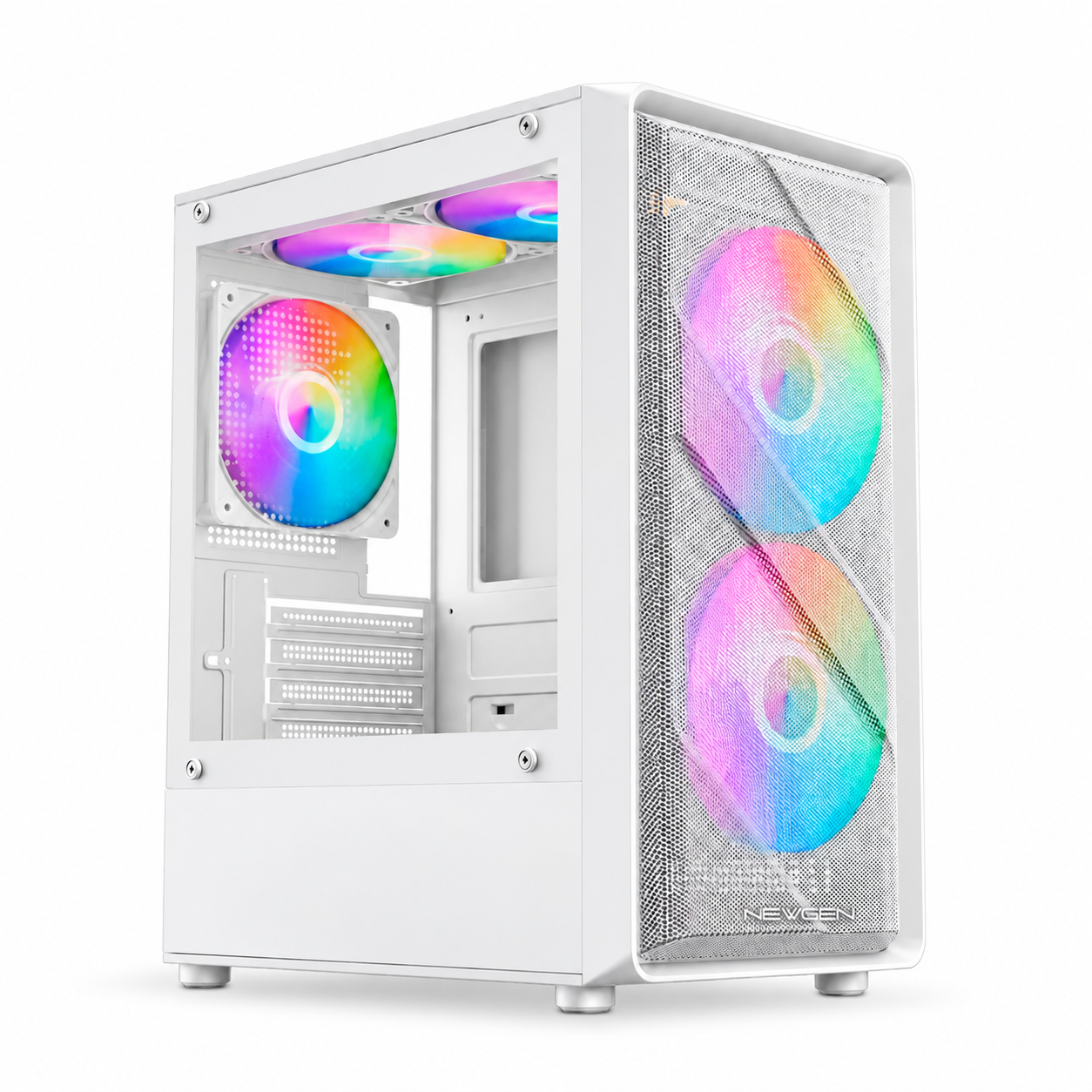 Gabinete NEWGEN Entry White Micro-ATX 3 Fans FRGB