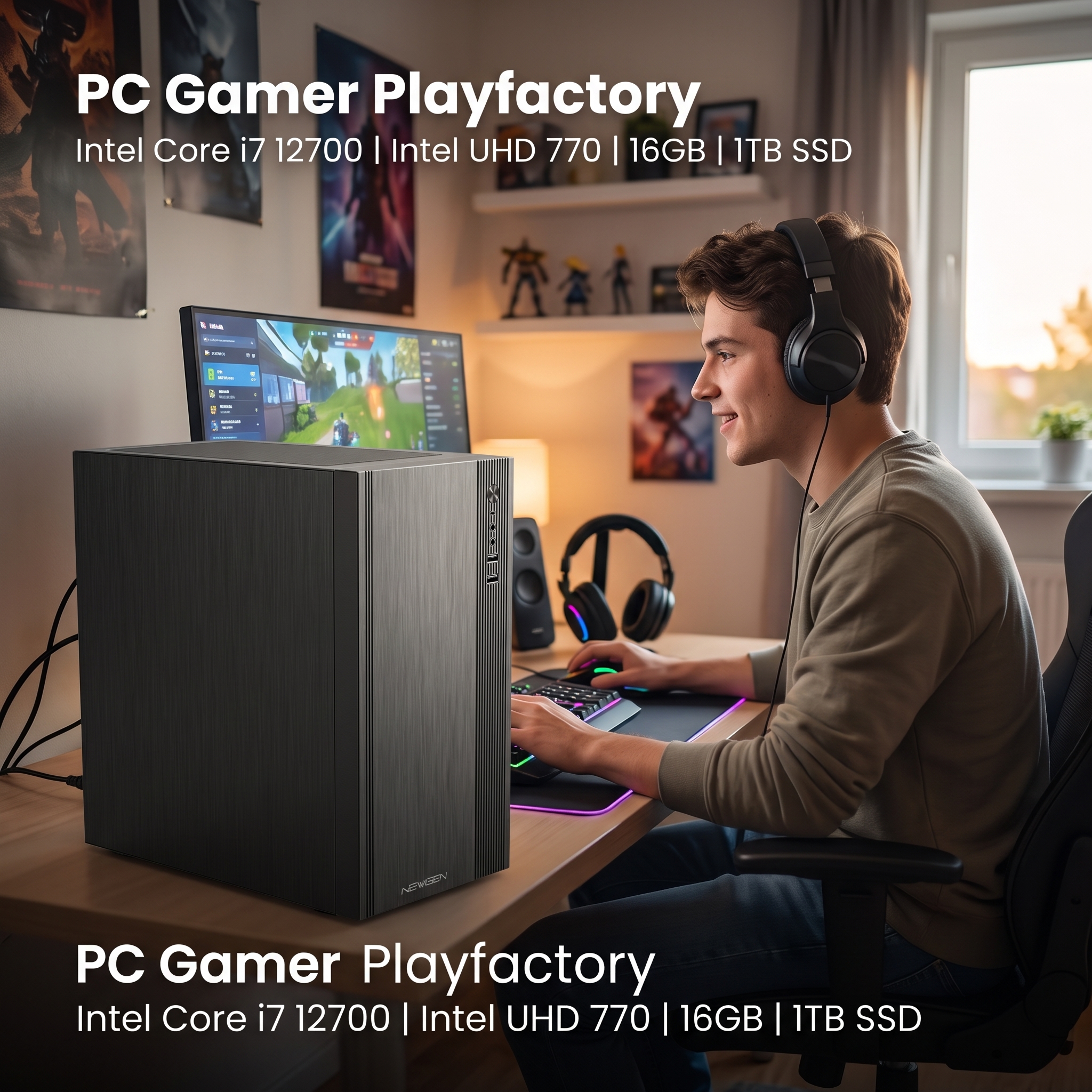 PC Gamer Armado Intel Core i7-12700 Gráficos Integrados 16GB RAM SSD 1TB - Imagen 2