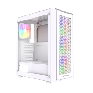 Gabinete NEWGEN Titanium 01 White Mesh ATX 4 Fans ARGB